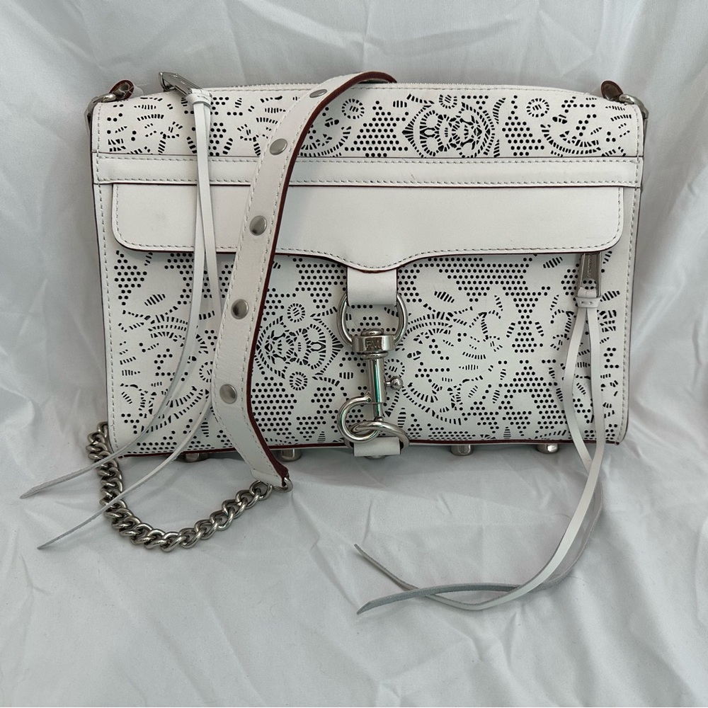 Rebecca Minkoff Perforated Mac Crossbody - White